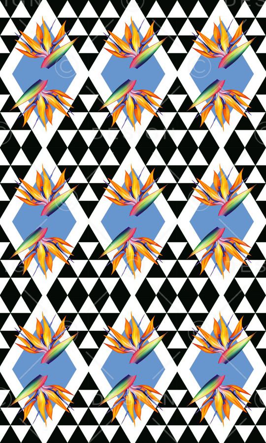 几何热带印花华亿平台图片