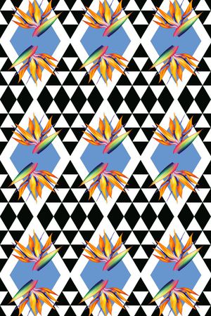 几何热带印花华亿平台图片