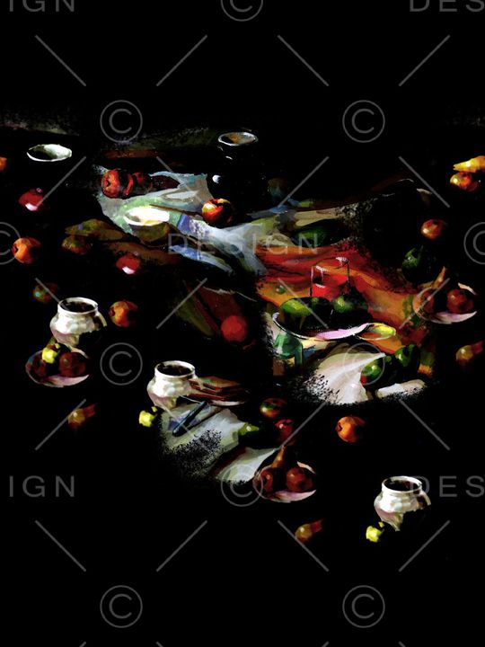 静物油画印花华亿平台图片