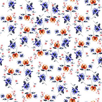 634268-蓝红小碎花花卉
