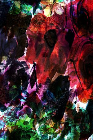 抽象彩图印花华亿平台图片