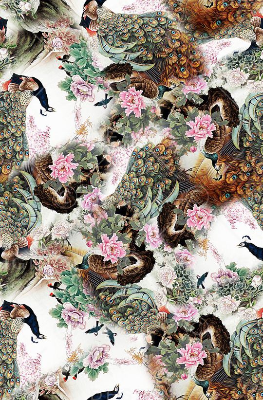 时尚抽象手绘民族风女装裙子印花印花华亿平台图片