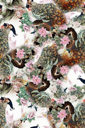 时尚抽象手绘民族风女装裙子印花印花华亿平台图片