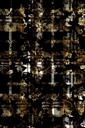 抽象格子印花华亿平台图片