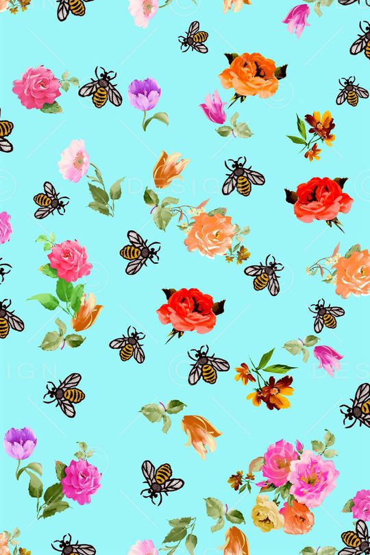 水彩花卉印花华亿平台图片