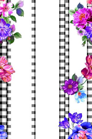 2016年秋冬女装花卉格子裙装华亿平台印花华亿平台图片