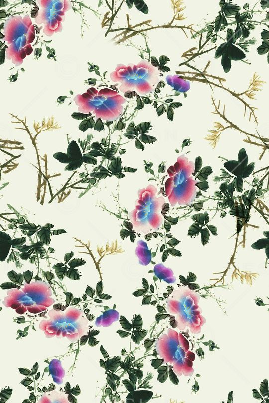 清新中国风印花华亿平台图片