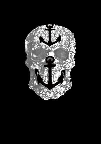 船锚骷髅头印花华亿平台图片