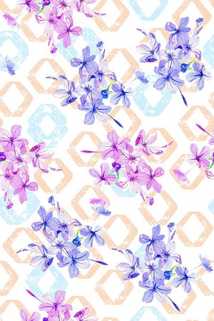 几何花卉印花华亿平台图片