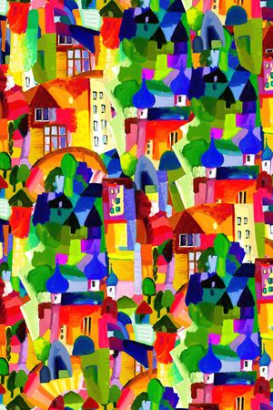 抽象彩色油画印花华亿平台图片