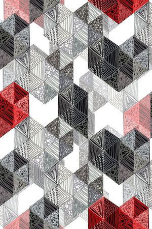 抽象3D几何印花华亿平台图片