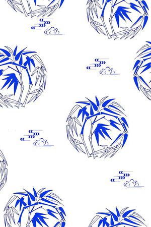 青花瓷印花华亿平台图片