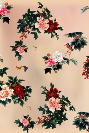 花鸟印花华亿平台图片