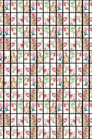 瓷砖窗花花卉印花华亿平台图片