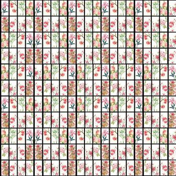 634937-瓷砖花窗花卉格子