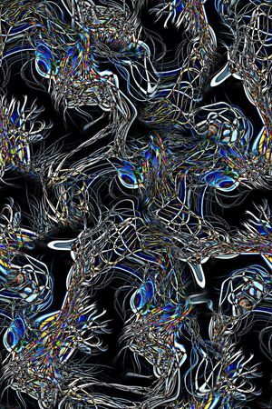 时尚抽象分形男装外套卫衣T恤数码印花印花华亿平台图片