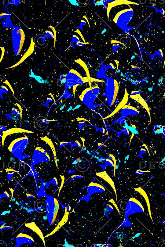 热带鱼印花华亿平台图片