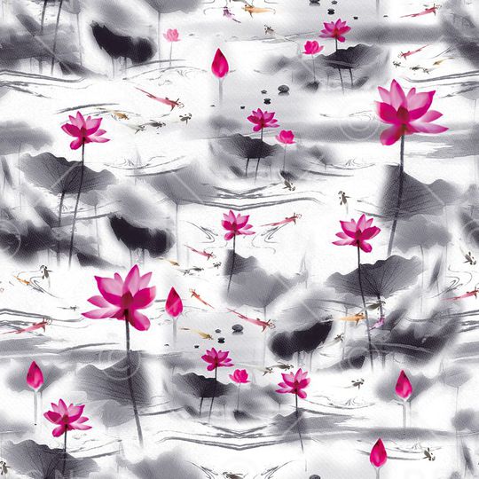 荷花印花华亿平台图片