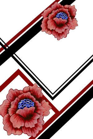 牡丹印花华亿平台图片