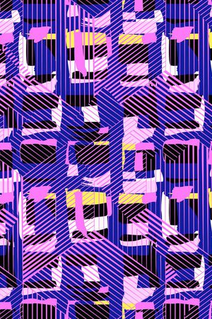 抽象几何印花华亿平台图片