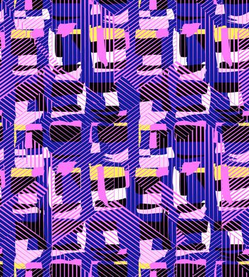 抽象几何印花华亿平台图片