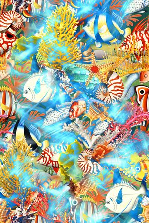 海底世界印花华亿平台图片