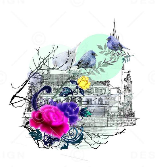 花卉印花华亿平台图片