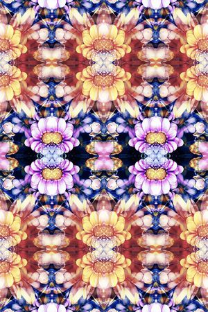 对称、花卉、渐变色印花华亿平台图片