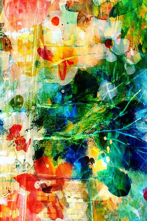 抽象彩图印花华亿平台图片