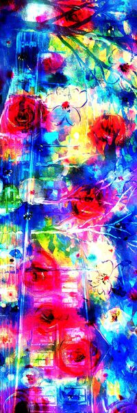 抽象彩图印花华亿平台图片