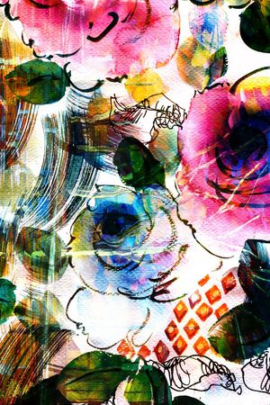 抽象彩图印花华亿平台图片