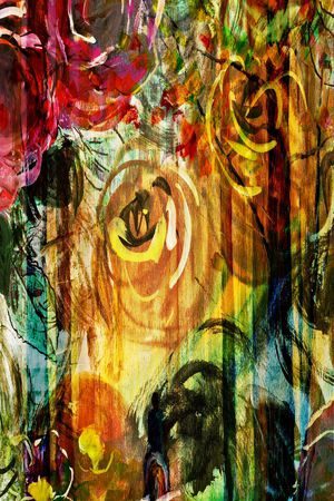 抽象彩图印花华亿平台图片