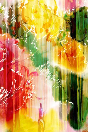 抽象彩图印花华亿平台图片