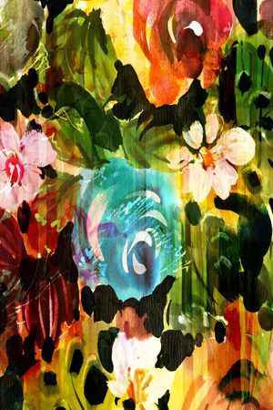 抽象彩图印花华亿平台图片