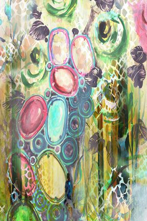 抽象彩图印花华亿平台图片