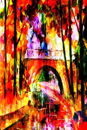 抽象彩图印花华亿平台图片