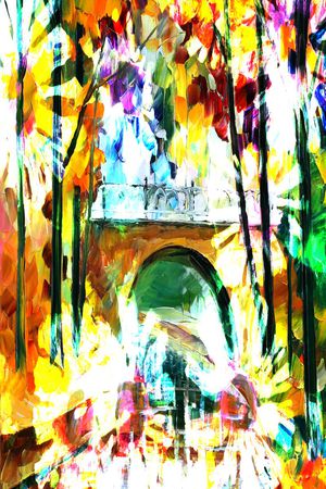 抽象彩图印花华亿平台图片