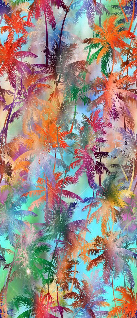 椰子树印花华亿平台图片