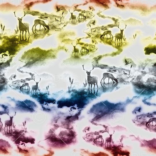 抽象水彩印花华亿平台图片