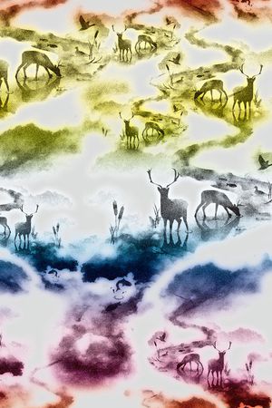 抽象水彩印花华亿平台图片