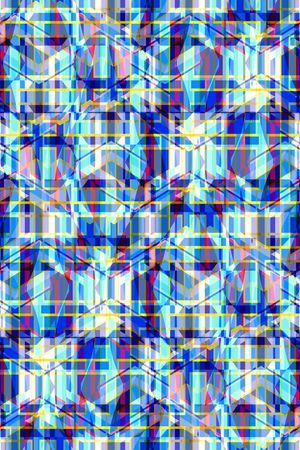 蓝色格子印花华亿平台图片