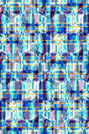 蓝色格子印花华亿平台图片