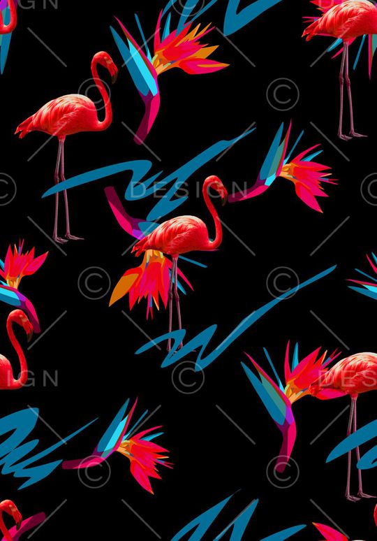 热带风情印花华亿平台图片