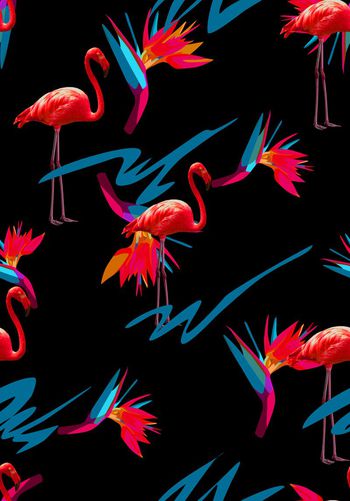 热带风情印花华亿平台图片