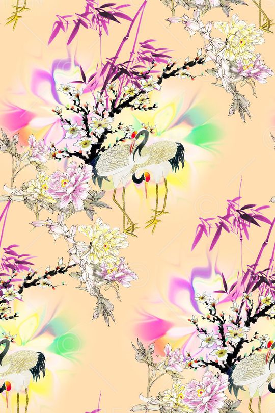 中国风印花华亿平台图片