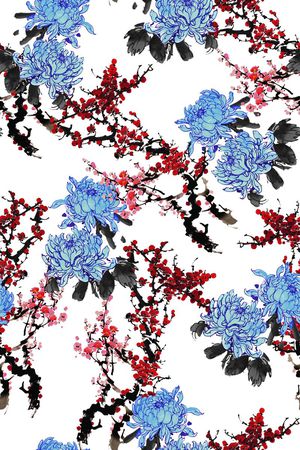 水墨印花华亿平台图片