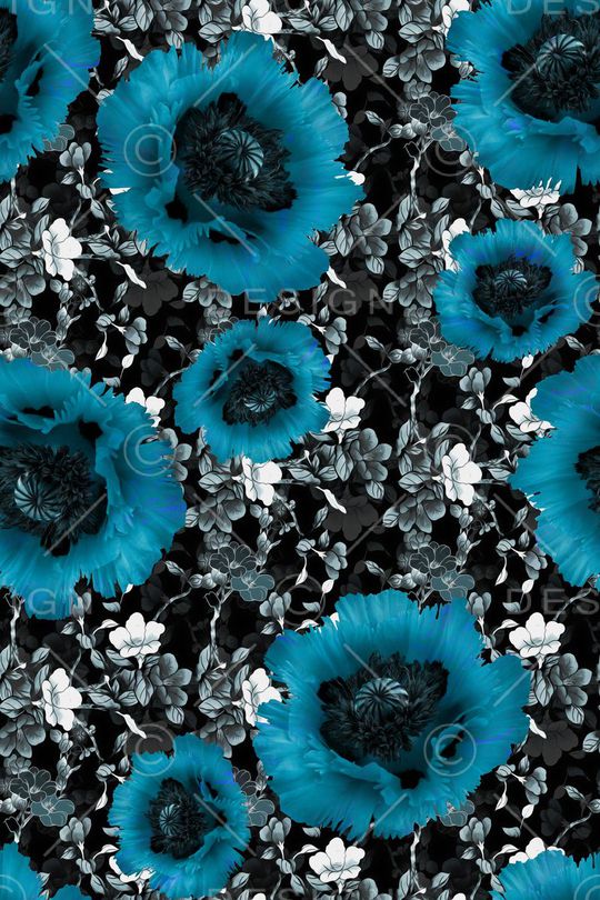 罂粟花印花华亿平台图片