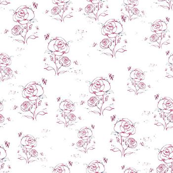 636248-手绘线条玫瑰