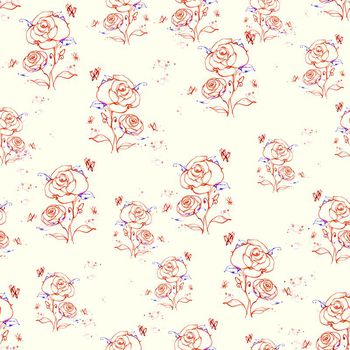 636249-手绘线条玫瑰黄