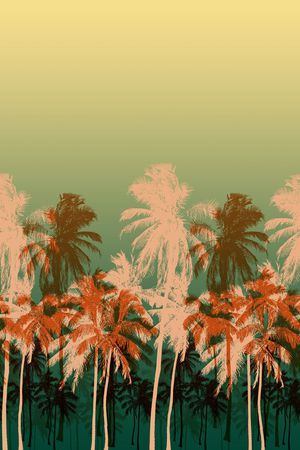 椰子树印花华亿平台图片